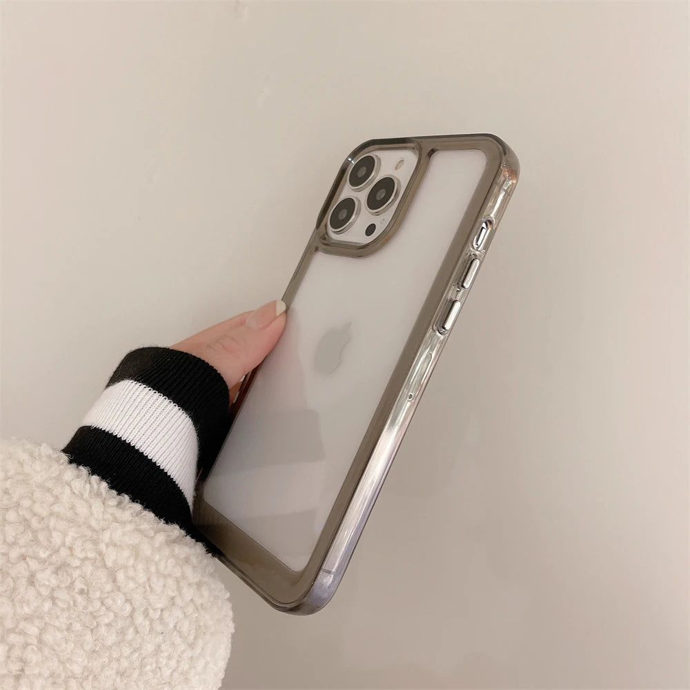 Luxury Acrylic Clear Case For iPhone 11 12 13 14 Pro Max Mini X Xs Max Xr 7 8 Plus SE 2 3 Crystal Transparent Cover Hard Bumper