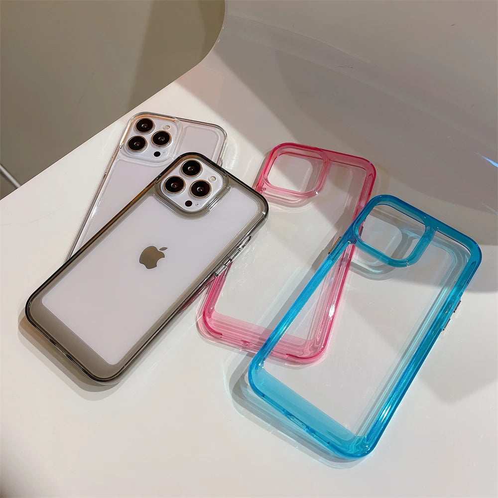 Luxury Acrylic Clear Case For iPhone 11 12 13 14 Pro Max Mini X Xs Max Xr 7 8 Plus SE 2 3 Crystal Transparent Cover Hard Bumper