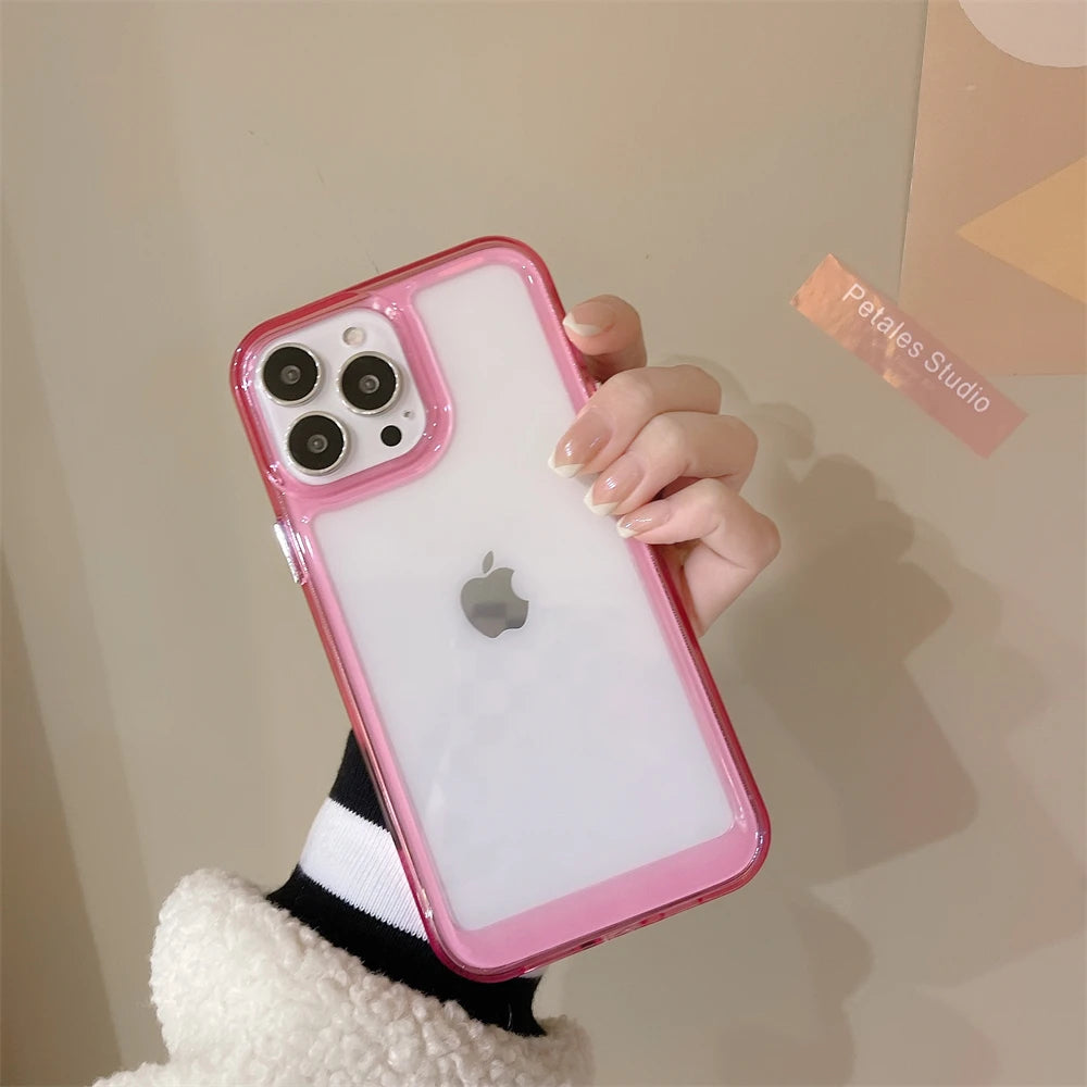 Luxury Acrylic Clear Case For iPhone 11 12 13 14 Pro Max Mini X Xs Max Xr 7 8 Plus SE 2 3 Crystal Transparent Cover Hard Bumper