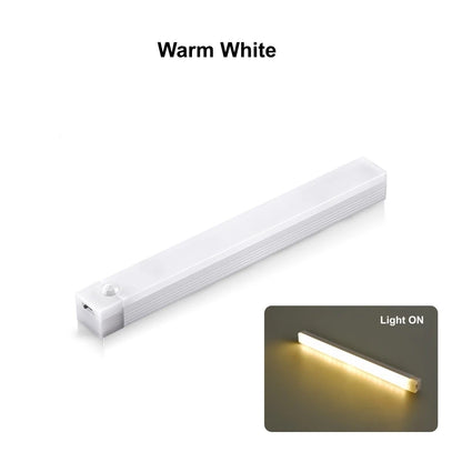 Rechargeable LED Motion Sensor Night Light Under Cabinet Cordless Lamp for Kitchen Wardrobe Bedside Induction Strip Bar Light