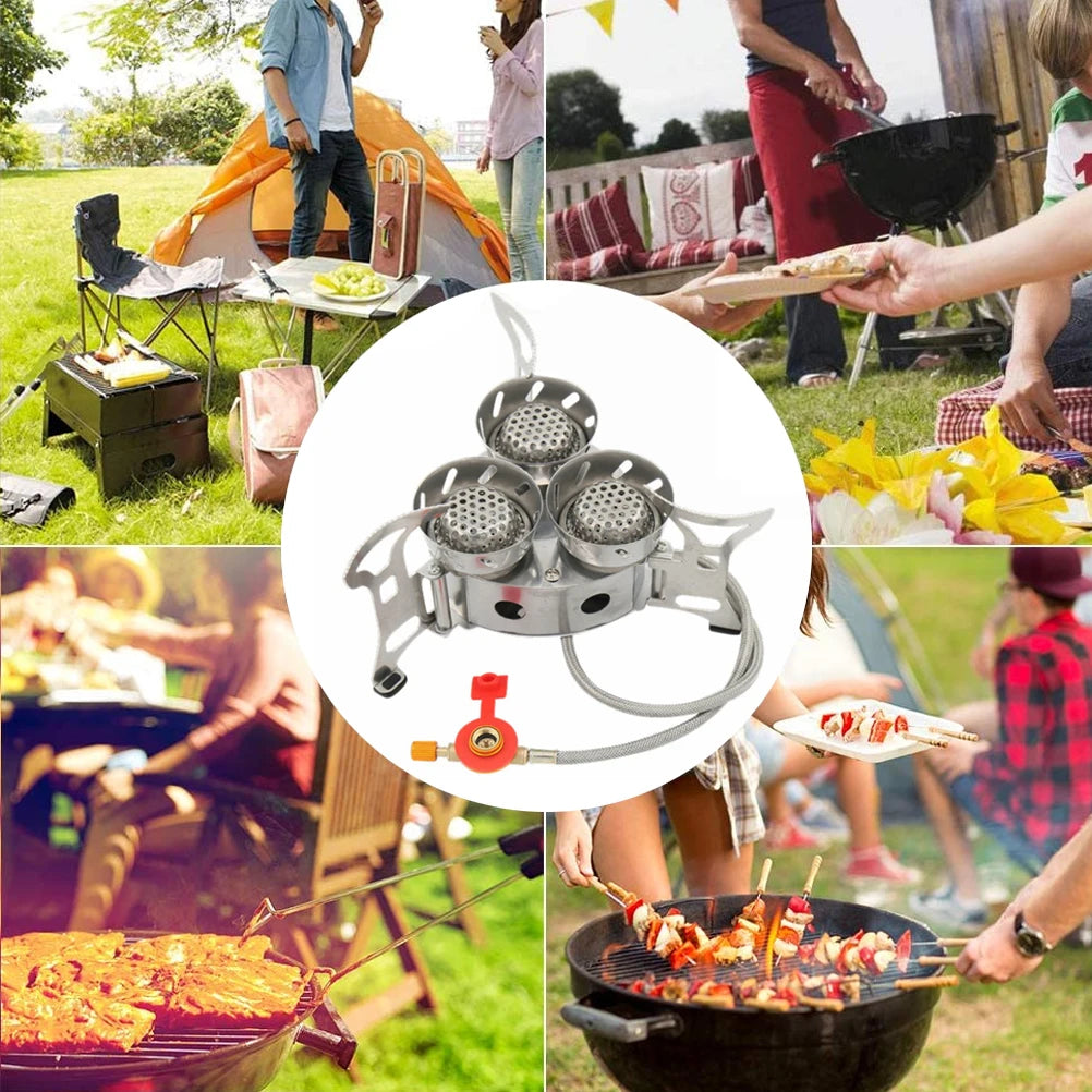 Portable Camping Split Stove Gas Burner 11000W High Power Outdoor Cooking Gear With Storage Bag For Hiking Emergency Use