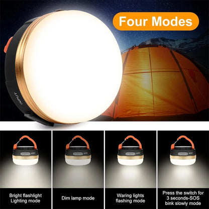 LED Camping Lantern 3Modes COB High Power Portable Rechargeable with Magnet Base Power Bank for Outdoor Emergency Hiking