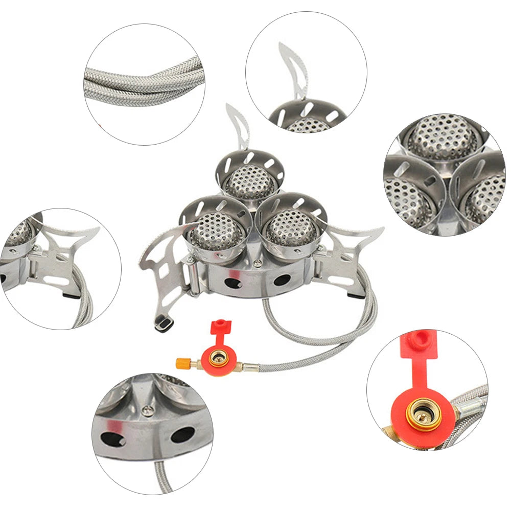 Portable Camping Split Stove Gas Burner 11000W High Power Outdoor Cooking Gear With Storage Bag For Hiking Emergency Use