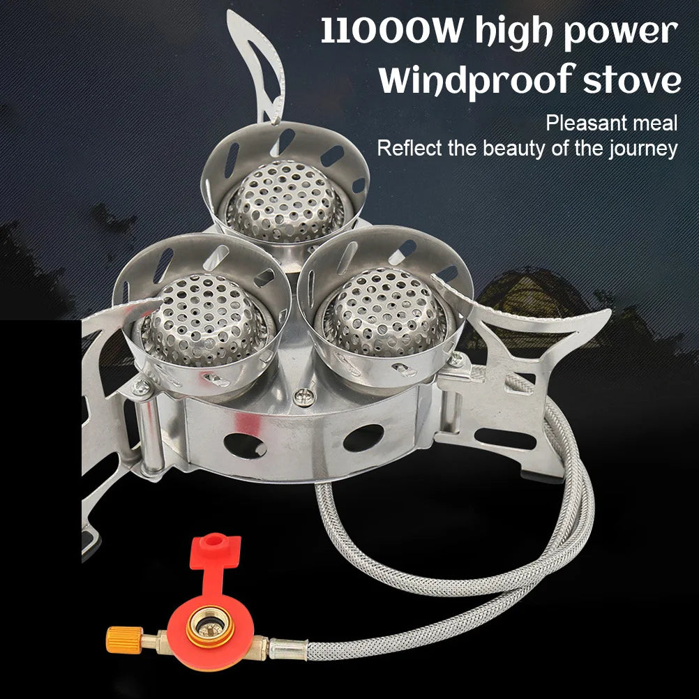 Portable Camping Split Stove Gas Burner 11000W High Power Outdoor Cooking Gear With Storage Bag For Hiking Emergency Use